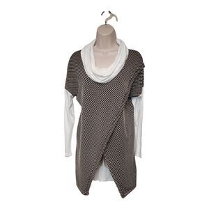 Lollipop Star Long Sleeve Multicolor Black Polka-Dots Tunic Blouse Size Medium